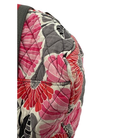 Vera Bradley Quilted Floral Duffle Bag With Black & Red Straps - Picture 6 of 9